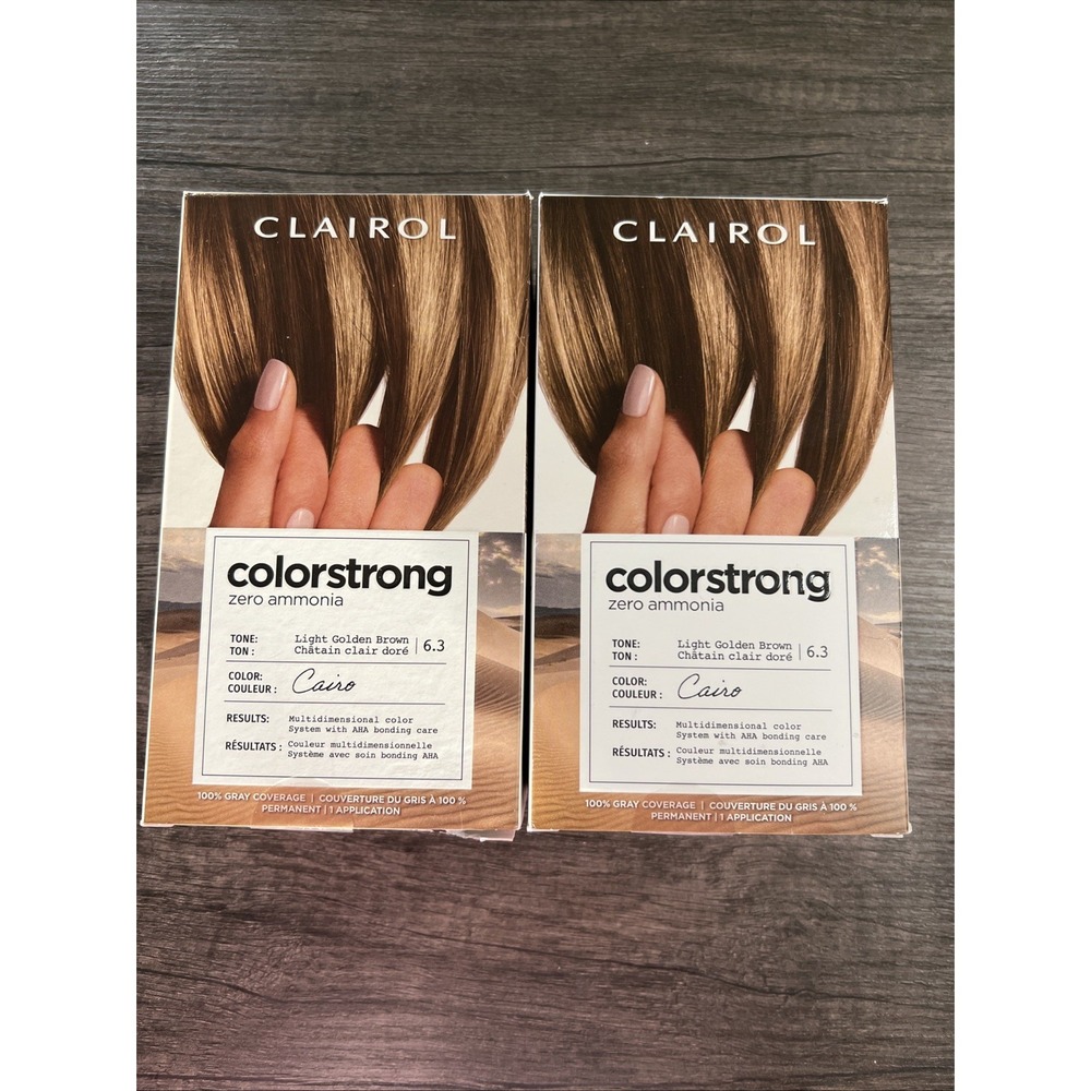 LOT OF 2 CLAIROL COLORSTRONG HAIR COLOR 6.3 LIGHT GOLDEN BROWN NEW IN BOX